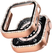 Apple Watch 42mm Ekran Koruyuculu Tek Sıra Kenar Taşlı Sert PC Kasa Koruyucu - 5