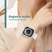 Apple Watch 42mm Ekran Koruyuculu Tek Sıra Kenar Taşlı Sert PC Kasa Koruyucu - 11