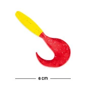 Silikon Kurt Sahte Yem - 60mm - Kırmızı/Sarı - Yumy (18065-456) thumbnail 1