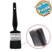 Yağlı Boya Fırça No: 2 Resim Ressam Fırçası Hobi Sanat Duvar Metal Ahşap Boyama Plastik Saplı - 1