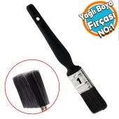 Yağlı Boya Fırça No: 1 Resim Ressam Fırçası Hobi Sanat Duvar Metal Ahşap Boyama Plastik Saplı - 1