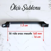 Mostar 160 mm Siyah Metal Kulp Mobilya Mutfak Çekmece Dolap Dolabı Kapak Kulbu Kulpları Kulpu 160 mm - 2