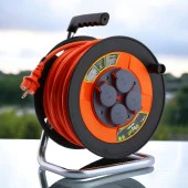 Makaralı Seyyar Kablo Kapaklı 4 Prizli Plastik Uzatma Kablosu 3x2.5 mm TTR Kablo 20 Metre thumbnail 4