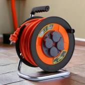 Makaralı Seyyar Kablo Kapaklı 4 Prizli Plastik Uzatma Kablosu 3x2.5 mm TTR Kablo 20 Metre thumbnail 8