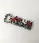 Antalya Görselli Metal Açacak Mıknatıslı Magnet Buzdolabı Süsü Şişe Açacağı Gri thumbnail 3