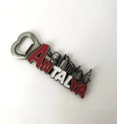 Antalya Görselli Metal Açacak Mıknatıslı Magnet Buzdolabı Süsü Şişe Açacağı Gri thumbnail 4