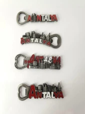 Antalya Görselli Metal Açacak Mıknatıslı Magnet Buzdolabı Süsü Şişe Açacağı Gri thumbnail 5