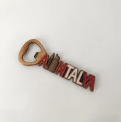Antalya Görselli Metal Açacak Mıknatıslı Magnet Buzdolabı Süsü Şişe Açacağı Bakır Renk thumbnail 1