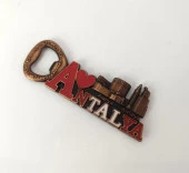 Antalya Görselli Metal Açacak Mıknatıslı Magnet Buzdolabı Süsü Şişe Açacağı Bakır Renk thumbnail 7