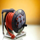 Küçük Makaralı Seyyar Kablo Kapaklı 4 Prizli Plastik Uzatma Kablosu 3x2.5 mm TTR Kablo 15 Metre thumbnail 5