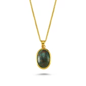 Özel Tasarım Altın Kolye Yeşil Lapis Taşlı 14K Gold - 1