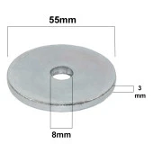 Aletçantam 55mm Büyük Kalın Demir Pul Galvanizli Şase Vida Civata Pulu -10 Adet - 2