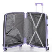 MÇS 3lü Set Kırılmaz Silikon Seyahat Valizi Bavulu V305 Siyah Lila thumbnail 3