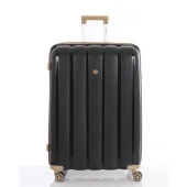 MÇS 3lü Set Kırılmaz Silikon Seyahat Valizi Bavulu V305 Siyah Şampanya thumbnail 2