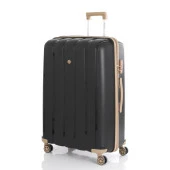 MÇS 3lü Set Kırılmaz Silikon Seyahat Valizi Bavulu V305 Siyah Şampanya thumbnail 5
