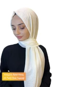 Rahat Kırışmaz Cazz Şal, Yumuşak, Tok Duruşlu Kolay Şal 01000  EKRU thumbnail 1