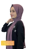 Rahat Kırışmaz Cazz Şal, Yumuşak, Tok Duruşlu Kolay Şal 01000  MÜRDÜM - 1