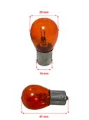 12V 21W 93 Turuncu Yakın Tırnak Sinyal ve Far Ampulü 10 Adet - 2