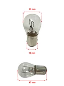 12V 21/5W 1016 Çift Duy, Şaşı Düz Tırnak Stop, Sinyal ve Far Ampulü 10 Adet - 2