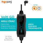 Volti GO Mobil Şarj Cihazı. Ev Tipi fiş. 3,0 kW 13A, Tip 2 Konektör - 2