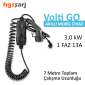 Volti GO Mobil Şarj Cihazı. Ev Tipi fiş. 3,0 kW 13A, Tip 2 Konektör - 3