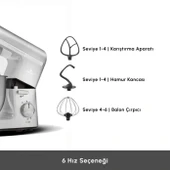 Karaca Chef Pro Çift Kollu 5 Lt 6 Hız Kademeli 1500 W Güçlü Motor Hamur Yoğurma & Mutfak Şefi - 3