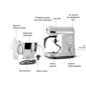 Karaca Chef Pro Çift Kollu 5 Lt 6 Hız Kademeli 1500 W Güçlü Motor Hamur Yoğurma & Mutfak Şefi - 2