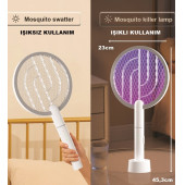Rowenger WD-942 USB Şarjlı Uv Işıklı Elektrikli Sivrisinek Öldürücü Raket Sinek Öldürücü Sineksavar Lamba - 6