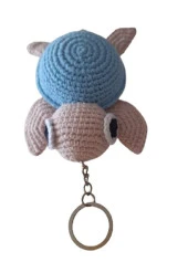 Mavi Kaplumbağa Amigurumi Anahtarlık Organik Oyuncak - 1