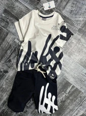 Çizgiler Desenli Erkek Çocuk Şortlu Takım - 2