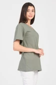 As Collection Yeşil V Yaka Kısa Kol Boyfriend Kadın T-Shirt - 3