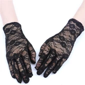 Siyah Renk Bilek Boyu Dantel Eldiven Yetişkin Boy thumbnail 1