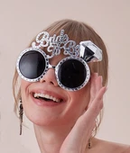 Gümüş Renk Bride To Be Yazılı Gelin Gözlüğü 15x10 cm thumbnail 1