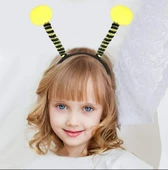 Gösteriler İçin Sarı Ponponlu Arı Taç 25x11 cm thumbnail 2