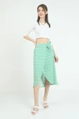 As Collection Yeşil Dokuma Kemer Bağlamalı Kadın Etek thumbnail 1