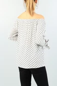 As Collection Krem Bağlamalı Kol Dokuma Kadın Bluz thumbnail 4