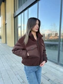 Torba Cepli Kürklü Peluş Kadın Mont - 9