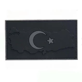 Single Sword Bayrak Plastik Kabartma Haritalı Patch - Peç - 2