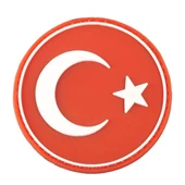 Single Sword Yuvarlak BAYRAK Plastik Patch - Peç - 1