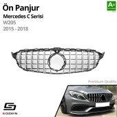 S-Dizayn Mercedes C-Class W205 Ön Panjur Krom GTR Model 2015-2018 - 1