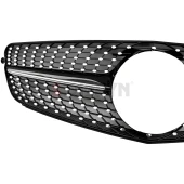 S-Dizayn Mercedes C-Class W204 Ön Panjur Parlak Siyah Piano Black Diamond Model 2007-2014 - 3