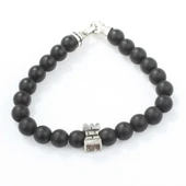 925 Ayar Gümüş Oniks Doğal Taşlı Erkek Bileklik thumbnail 4