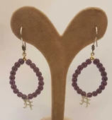 925 Ayar Gümüş Ametist Taşlı Harf Küpe thumbnail 4