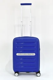United Colors Of Benetton Kırılmaz Polipropilen 2'li Valiz Seti Orta Boy - Kabin Boy Mavi BNT1000 thumbnail 4