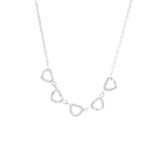 925 Ayar Gümüş 5'li Kalp Kolye, Beyaz thumbnail 2
