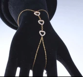 925 Ayar Gümüş Kalp Modeli Şahmeran Bileklik, Sarı thumbnail 5