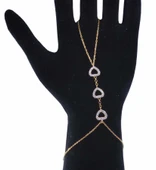 925 Ayar Gümüş Kalp Modeli Şahmeran Bileklik, Sarı thumbnail 7