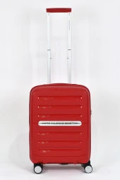 United Colors Of Benetton Kırılmaz Polipropilen 2'li Valiz Seti Büyük Boy - Kabin Boy Kırmızı BNT1000 thumbnail 4