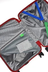 United Colors Of Benetton Kırılmaz Polipropilen 2'li Valiz Seti Büyük Boy - Kabin Boy Kırmızı BNT1000 thumbnail 6