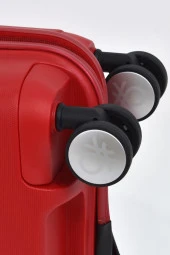 United Colors Of Benetton Kırılmaz Polipropilen 2'li Valiz Seti Büyük Boy - Kabin Boy Kırmızı BNT1000 thumbnail 8